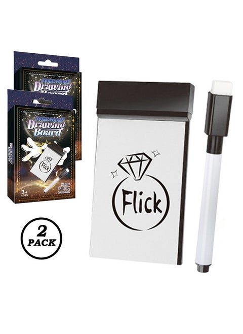 2 Pack Magic Flick Pads, Drawing Board Magic Props, Flick Pad Instantly Change The Picture on Notepad, Magic Tricks Props Drawing Board, Interactive Fun Expressing Flick Pad