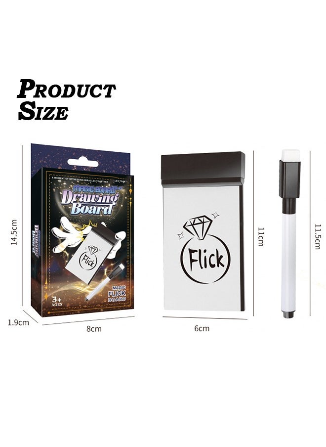 2 Pack Magic Flick Pads, Drawing Board Magic Props, Flick Pad Instantly Change The Picture on Notepad, Magic Tricks Props Drawing Board, Interactive Fun Expressing Flick Pad