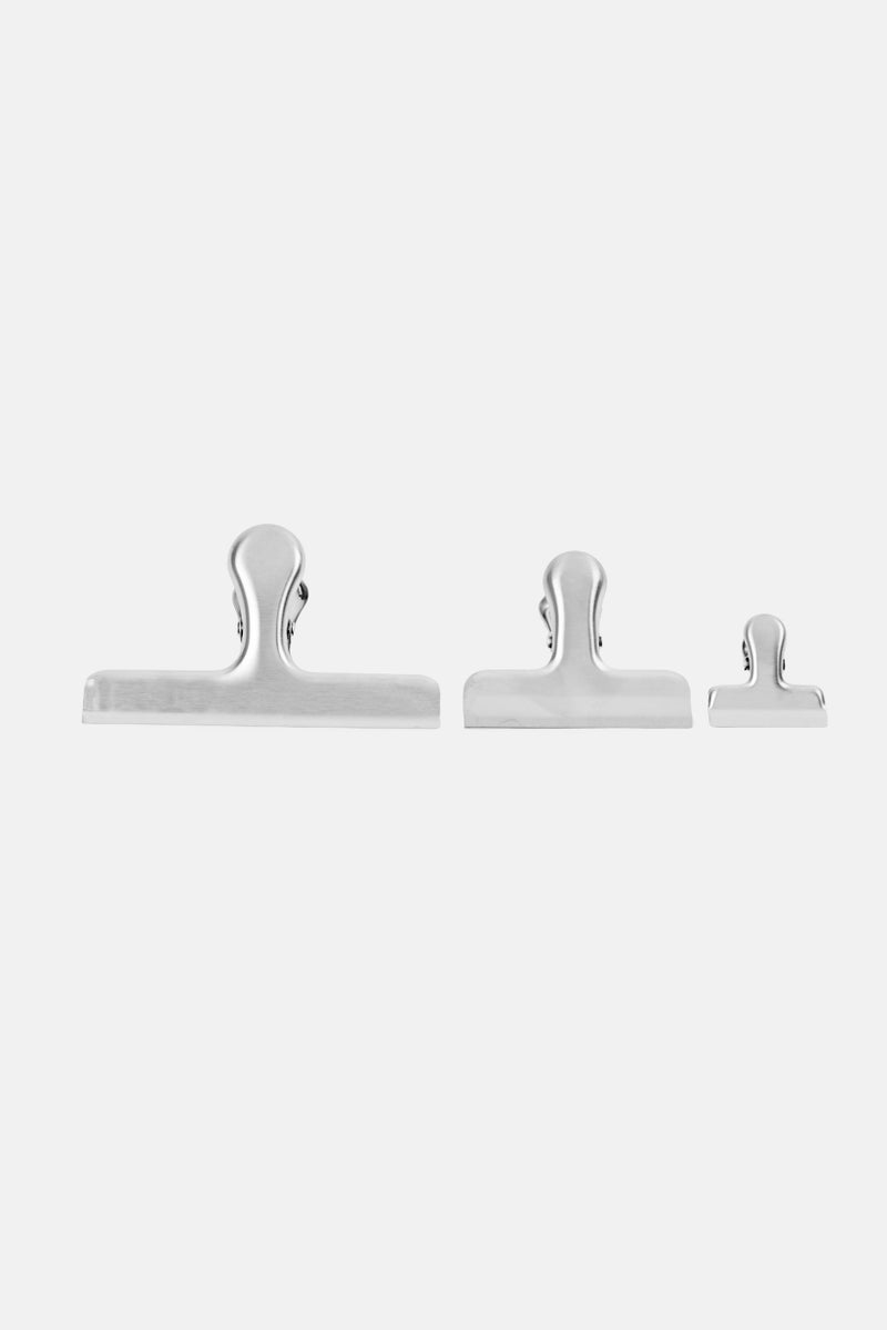 bebe 3 Pieces Stainless Steel  Bag Clips, Silver  - Image 2