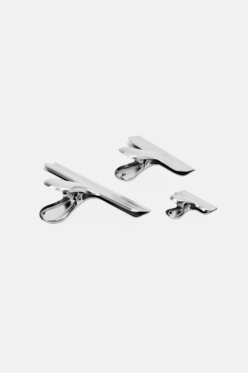 bebe 3 Pieces Stainless Steel  Bag Clips, Silver  - Image 3