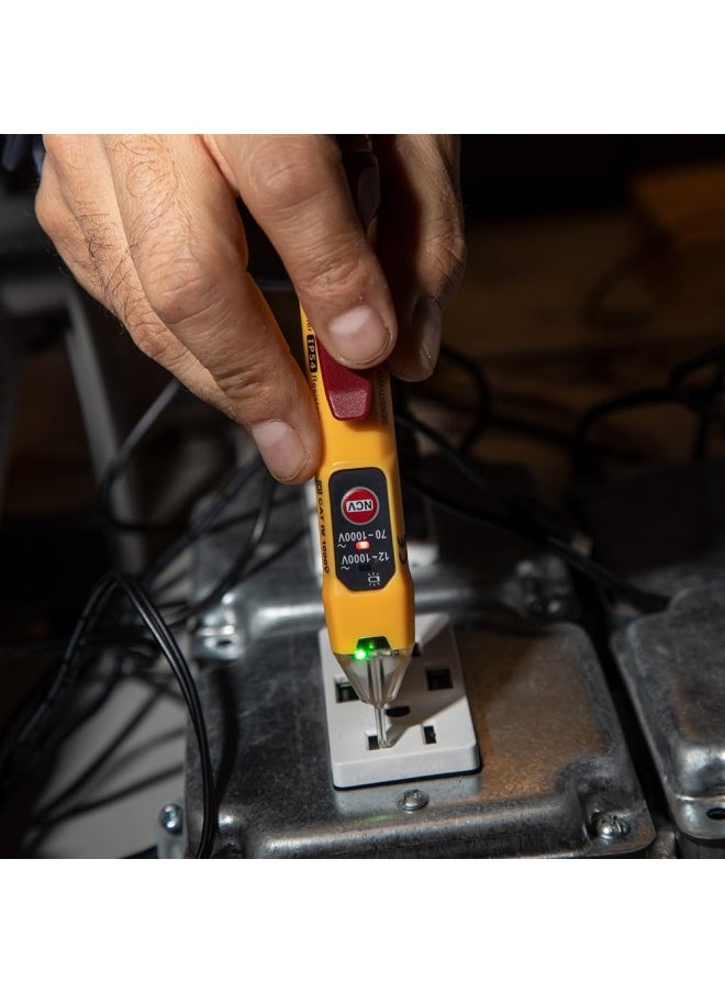 Klein Tools جهاز اختبار الجهد بدون تلامس Ncvt2Pkit من Klein Tools مع جهاز اختبار المخرج 12-48 فولت تيار متردد أو 48-1000 فولت تيار متردد نطاق مزدوج للتطبيقات الواسعة  - Image 3