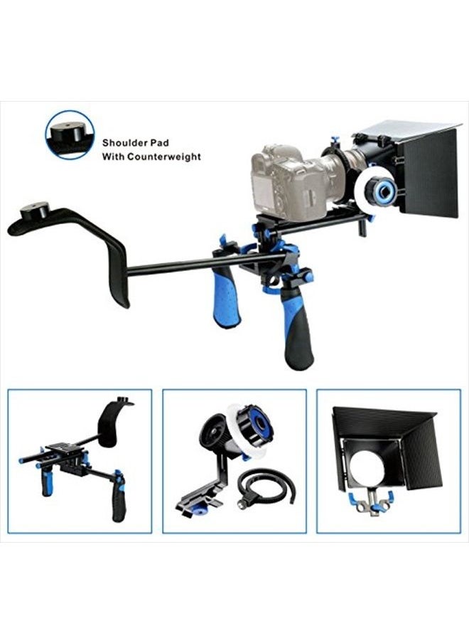 Morros - DSLR Rig Movie Kit Shoulder Mount Rig with Follow Focus and Matte Box for All DSLR Cameras and Video Camcorders - Image 1