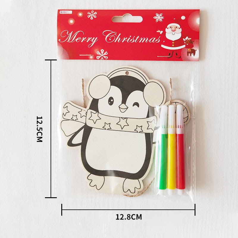 Christmas Easter Halloween Wooden Small Drawing Board Children'S Creative Graffiti Board Hand-Painted Decorations - Image 1