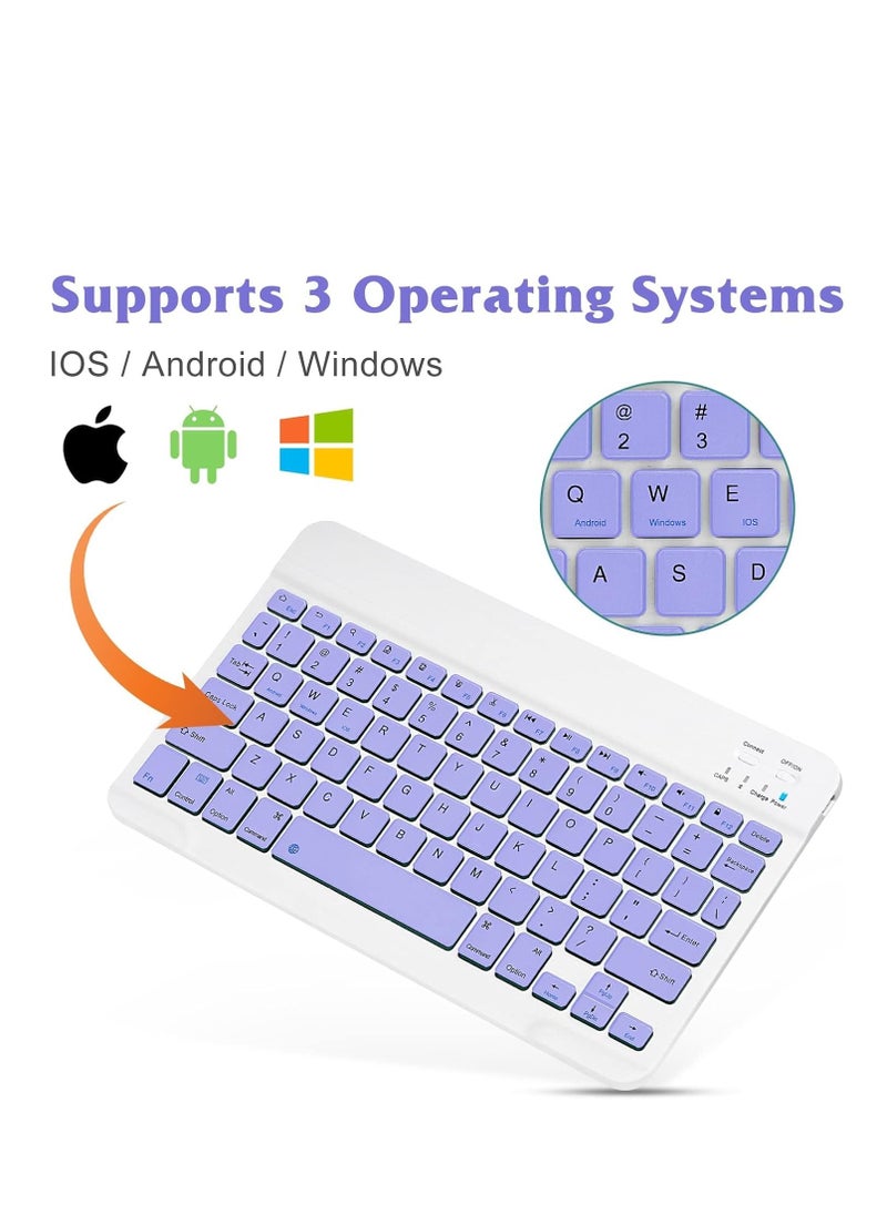 GULFLINK - Wireless Bluetooth Rechargeable Keyboard, Multi-Device Universal Bluetooth Keyboard, Portable Keyboard, Suitable for iOS Android, Windows iPad, Tablets MacBook (Dark Purple) - Image 1