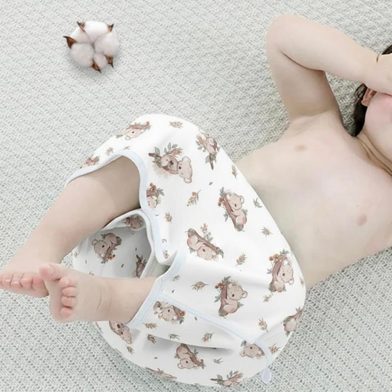 MZ Safari Animals Training Diaper Skirt, Cotton Waterproof Bedwetting Protection, Medium Size for 5-8 Years, Neutral Color Pattern with Lion and Giraffe Design - Image 2