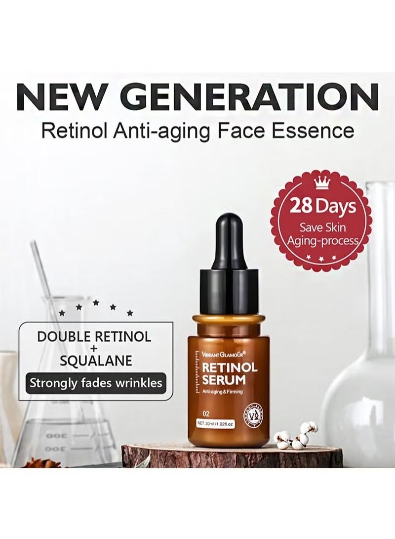 فايبرنت جلامور مجموعة ريتينول لتغذية الوجه، كريم ريتينول المضاد للشيخوخة 30 جرام، خلاصة الريتينول للوجه 30 مل، إصلاح مضاد للشيخوخة (مجموعة مكونة من قطعتين) - Image 4
