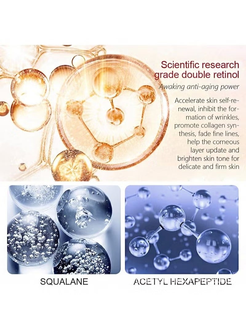 فايبرنت جلامور مجموعة ريتينول لتغذية الوجه، كريم ريتينول المضاد للشيخوخة 30 جرام، خلاصة الريتينول للوجه 30 مل، إصلاح مضاد للشيخوخة (مجموعة مكونة من قطعتين) - Image 5