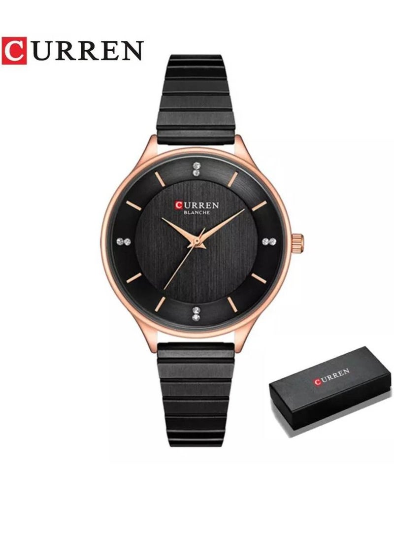 CURREN - 9041 Brand Luxury Waterproof Women's Watch with Quartz Ladies Wrist Watch Black - Image 1
