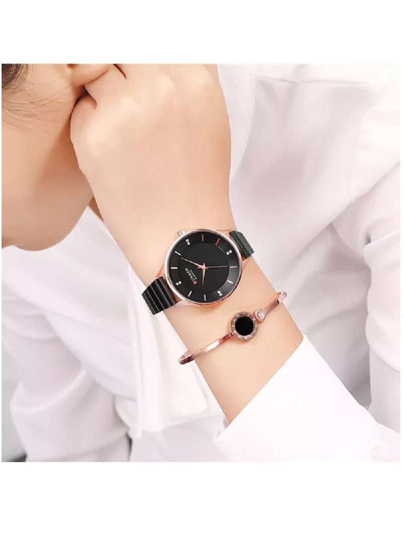 CURREN - 9041 Brand Luxury Waterproof Women's Watch with Quartz Ladies Wrist Watch Black - Image 1