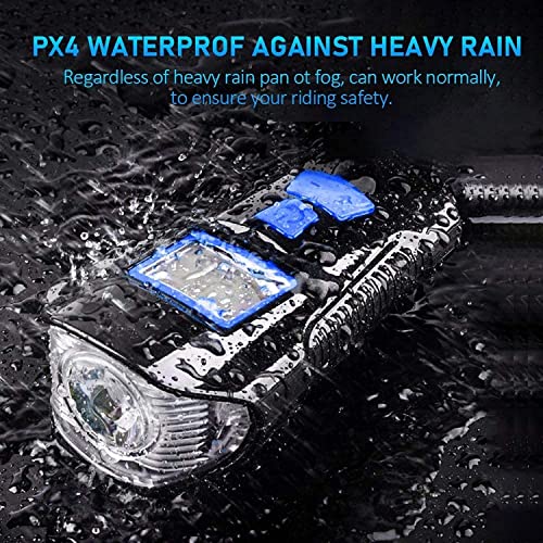 SHIVEXIM 3 in1 Rechargeable ABS LED Bicycle Front/Head Light with USB with Speedometer, Odometer and is Waterproof, Suitable for All Mountain and Road Bicycle and Bikes (Black) - Image 5