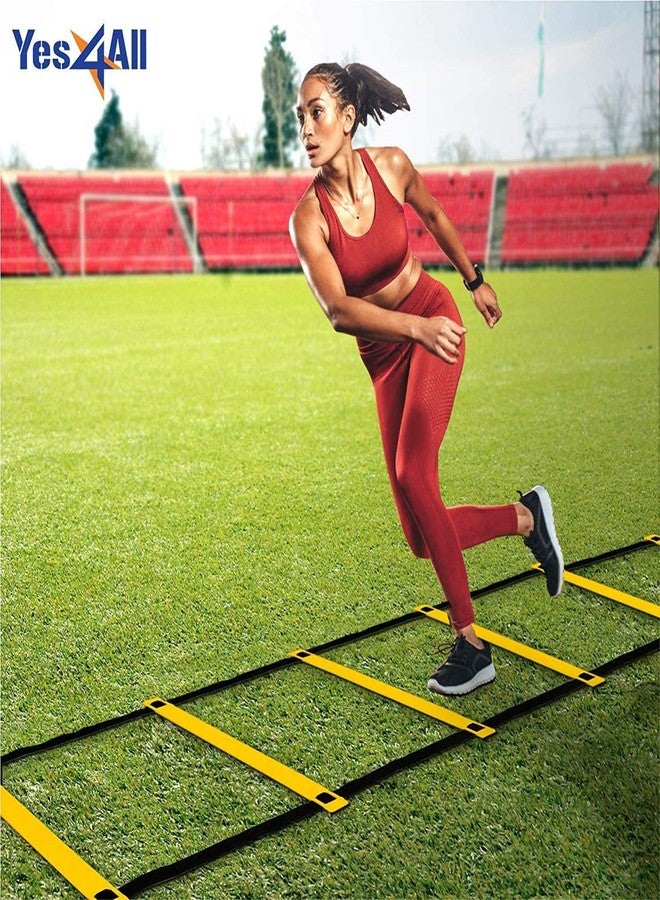 Serveuttam Agility Ladder 8 Meter Speed Training Ladder with 16 Adjustable Rungs, for Soccer, Football, Sports Training - Includes Heavy Duty Carry Bag Speed Ladder (Multicolor) (Yellow, 4m 10Runs) - Image 5