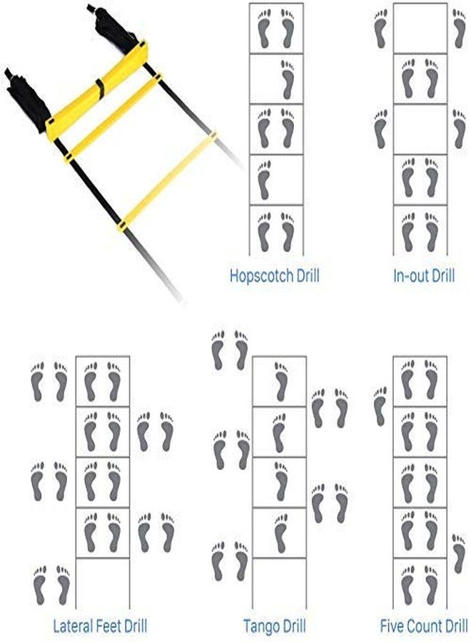Serveuttam Agility Ladder 8 Meter Speed Training Ladder with 16 Adjustable Rungs, for Soccer, Football, Sports Training - Includes Heavy Duty Carry Bag Speed Ladder (Multicolor) (Yellow, 4m 10Runs) - Image 4