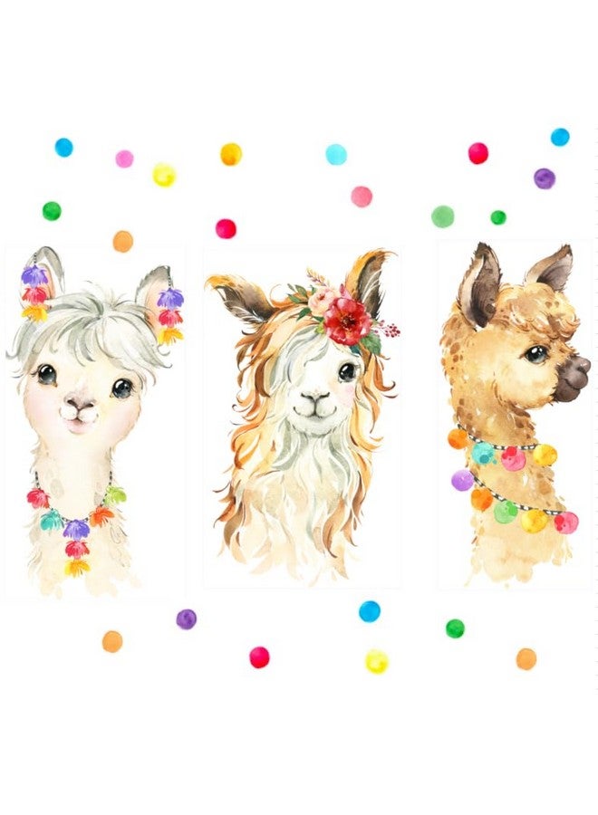 Zaiphany 15.7" H Large Llama Wall Decals Peel and Stick for Girls Bedroom Baby Nursery Kids Classroom Decor,Fashion Llama Wall Stickers Mural, Llama Decor Nursery for Baby Girl,Llama Prints Wall Art - Image 1