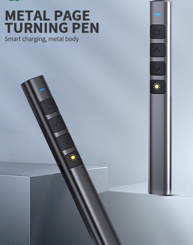 Presentation Clicker, Rechargeable Powerpoint Clicker Wireless Presenter Remote with Laser Pointer, 2.4GHz Hyperlink Volume Presentation Clicker for Powerpoint Computer Laptop Mac - Image 2