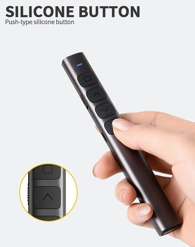 Presentation Clicker, Rechargeable Powerpoint Clicker Wireless Presenter Remote with Laser Pointer, 2.4GHz Hyperlink Volume Presentation Clicker for Powerpoint Computer Laptop Mac - Image 3