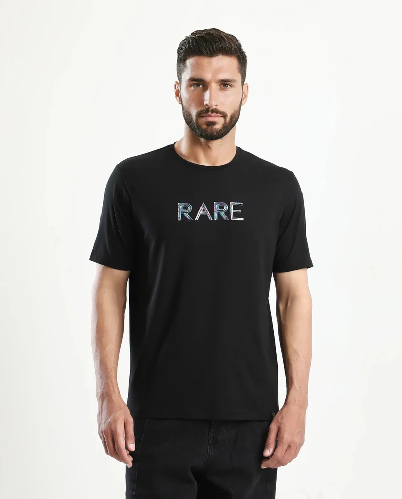 Rare Rabbit Men's Regular Fit Graphic Print T-Shirt