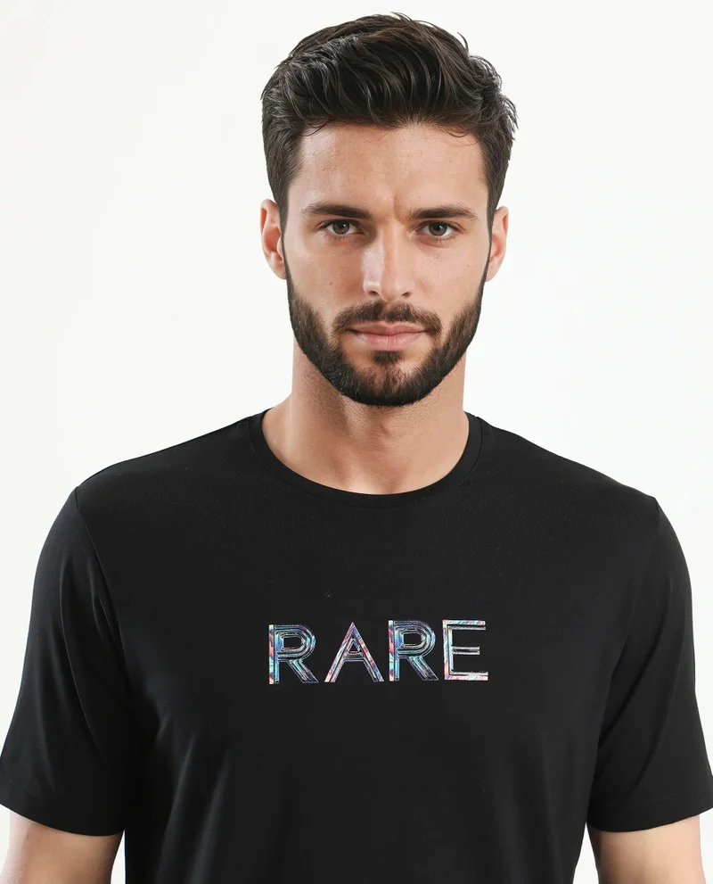Rare Rabbit Men's Regular Fit Graphic Print T-Shirt