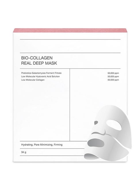 Bio-Collagen Real Deep Mask, Hydrating Overnight Mask, Pore Minimizing, Elasticity Improvement, 34g x4ea