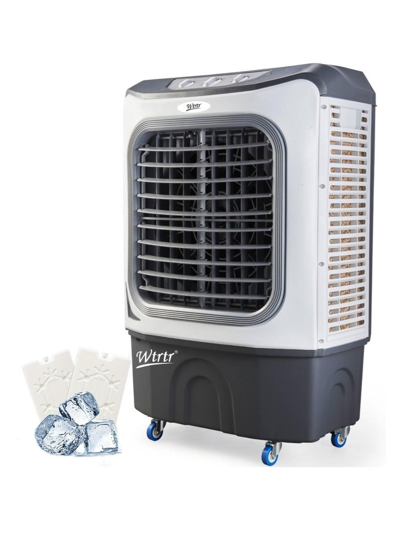 Wtrtr 50L Commercial Home Air cooler Outdoors Water-Cooled Moving Air Cooler, Home Air-Conditioning Fan 3-In-1 Evaporative Air Cooler with 3-Speed Adjustment, Wide-Angle Air Supply  - Image 1