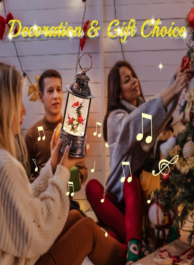 sinofayar Christmas Cardinal Snow Globe Light up Lantern with 8 Songs, 10.2" Christmas Snow Globes for Kids Adults, 6H Timer & Dual Power, Snowglobes Christmas Decorations Indoor for Home, Gifts for Women Men - Image 3