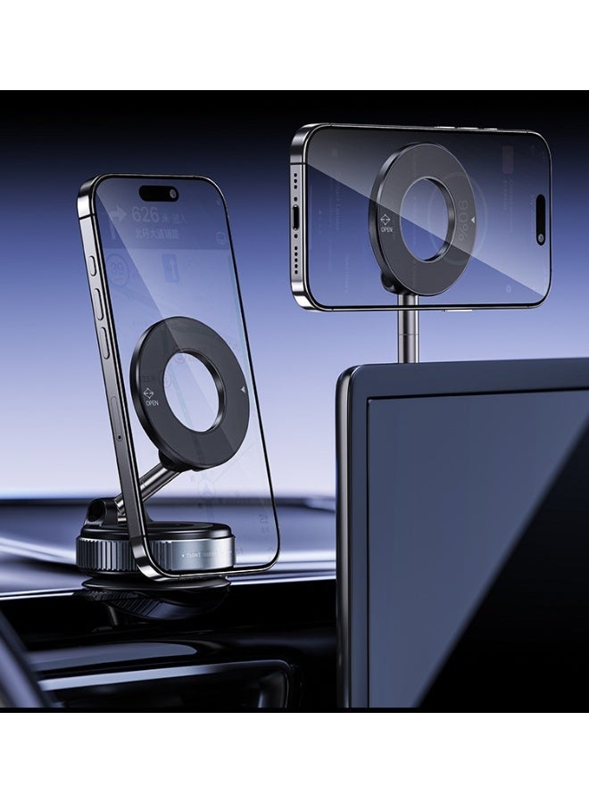 GALUIN Car-mounted magnetic foldable phone holder with 360° rotation, silicone large suction cup holder - Image 1