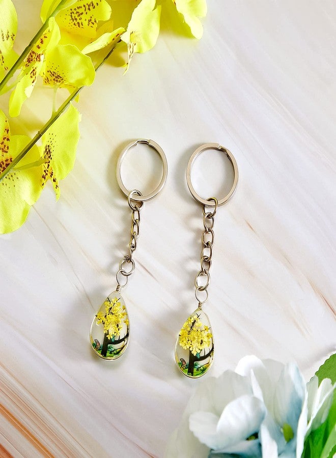 MTLEE 16 Pcs Dried Flower Pendant Lacework Transparent Flower Tree Resin Charms for Jewelry Making Beads Mixed Colors Drop Water Pendants for DIY Necklace Bracelet Jewelry Crafts(Stylish Style) - Image 3