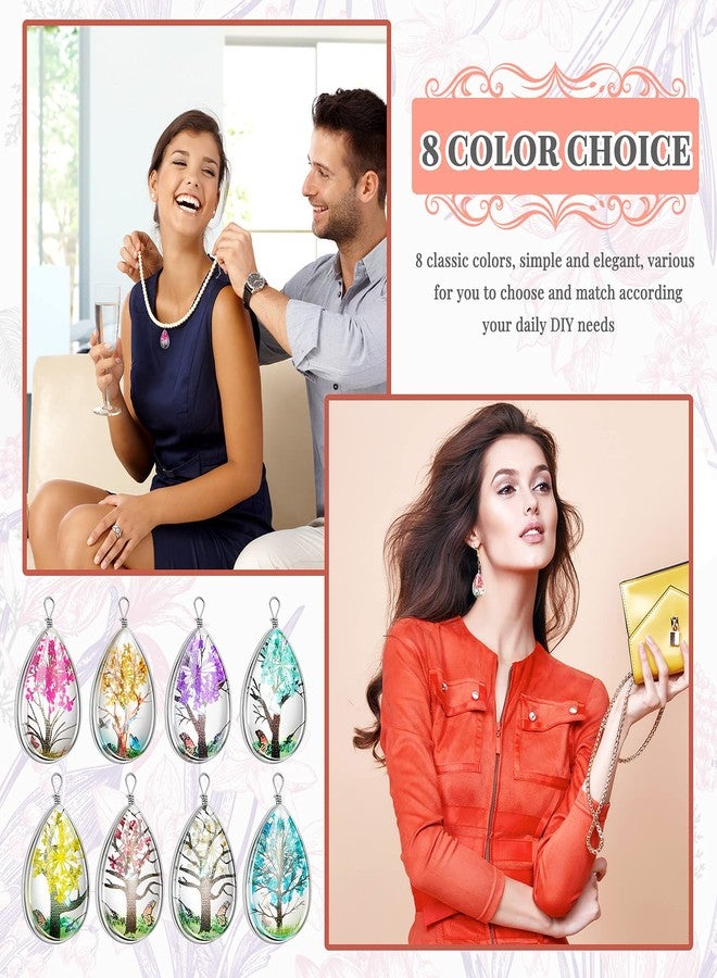 MTLEE 16 Pcs Dried Flower Pendant Lacework Transparent Flower Tree Resin Charms for Jewelry Making Beads Mixed Colors Drop Water Pendants for DIY Necklace Bracelet Jewelry Crafts(Stylish Style) - Image 5