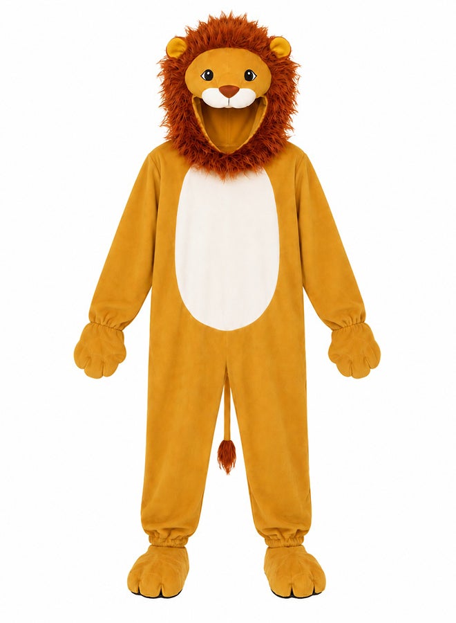 Toy Land Kids Lion Animal Costume with Hood – Jungle Safari Fancy Dress Outfit for Boys & Girls of age 2 to 3 years - Image 1