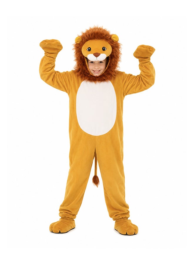 Toy Land Kids Lion Animal Costume with Hood – Jungle Safari Fancy Dress Outfit for Boys & Girls of age 2 to 3 years - Image 2