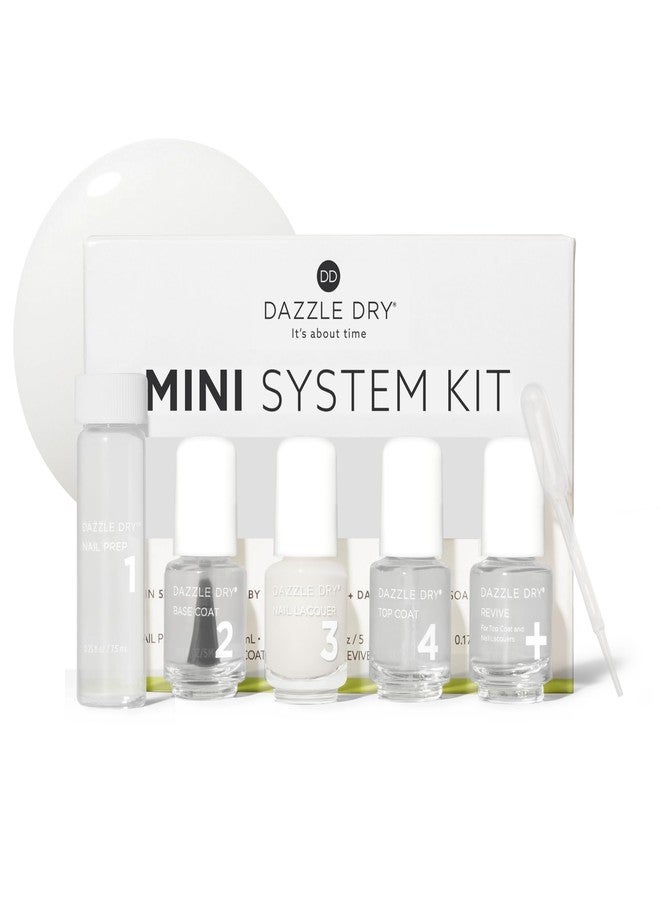 Dazzle Dry Mini Kit 4 Step System - Fine China, a sheer milky white. Simple and clean. (5 Piece Kit / 5 Manicures) - Image 1