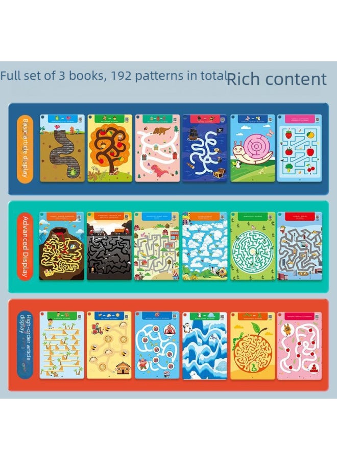 Honghui Children's Maze Training Book Brain Thinking Intelligence Development Training 3-6 Years Old 8 Walking Maze Concentration Educational Toys - Image 4