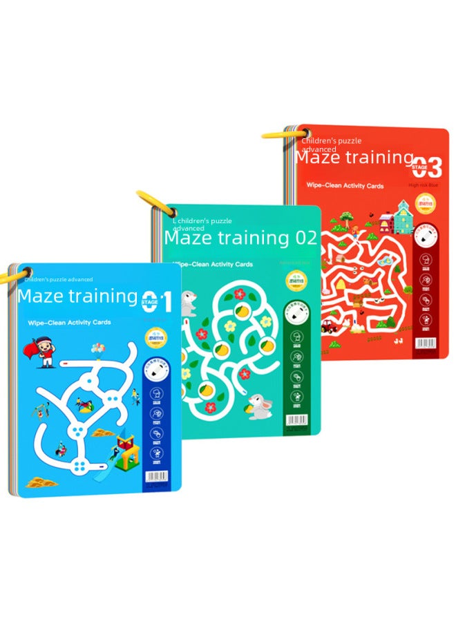 Honghui Children's Maze Training Book Brain Thinking Intelligence Development Training 3-6 Years Old 8 Walking Maze Concentration Educational Toys - Image 5