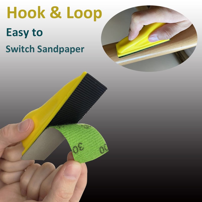 AutKerige Micro Detail Sander Paper Kit 70PCS Wet Dry Sandpaper-Grit 400 600 800 1000 1500 2000 3000,3.5”x 1”Hand Sanding Block with Hook and Loop Sanding Strips for Craft, Wood and Small Space Sanding Works - Image 4