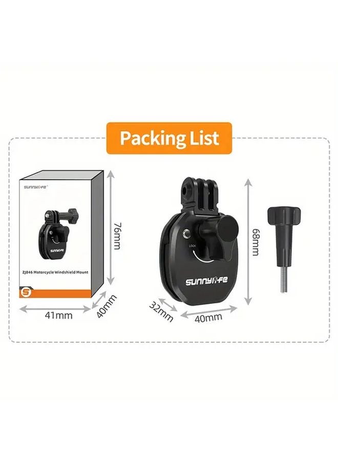 Windshield Bracket Motorcycle Mount For DJI Action 5 Pro 4 GoPro Pocket 3 Insta360 X4 Go 3S - Image 1