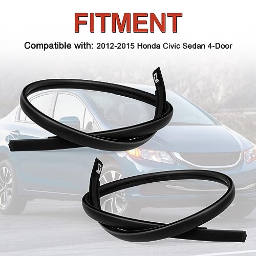 AUTOBABA 2Pcs Roof Trim Molding Kit Left & Right Side, Roof Molding Drip Stripping Compatible with Honda Civic Sedan 4-Door 2012 2013 2014 2015 Replace# 74316TR0A01 74306TR0A01 74316TR0A11 74316TR0A12 - Image 2