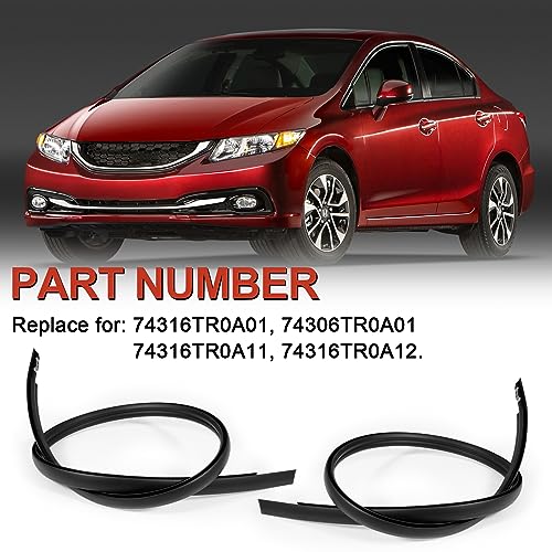 AUTOBABA 2Pcs Roof Trim Molding Kit Left & Right Side, Roof Molding Drip Stripping Compatible with Honda Civic Sedan 4-Door 2012 2013 2014 2015 Replace# 74316TR0A01 74306TR0A01 74316TR0A11 74316TR0A12 - Image 3