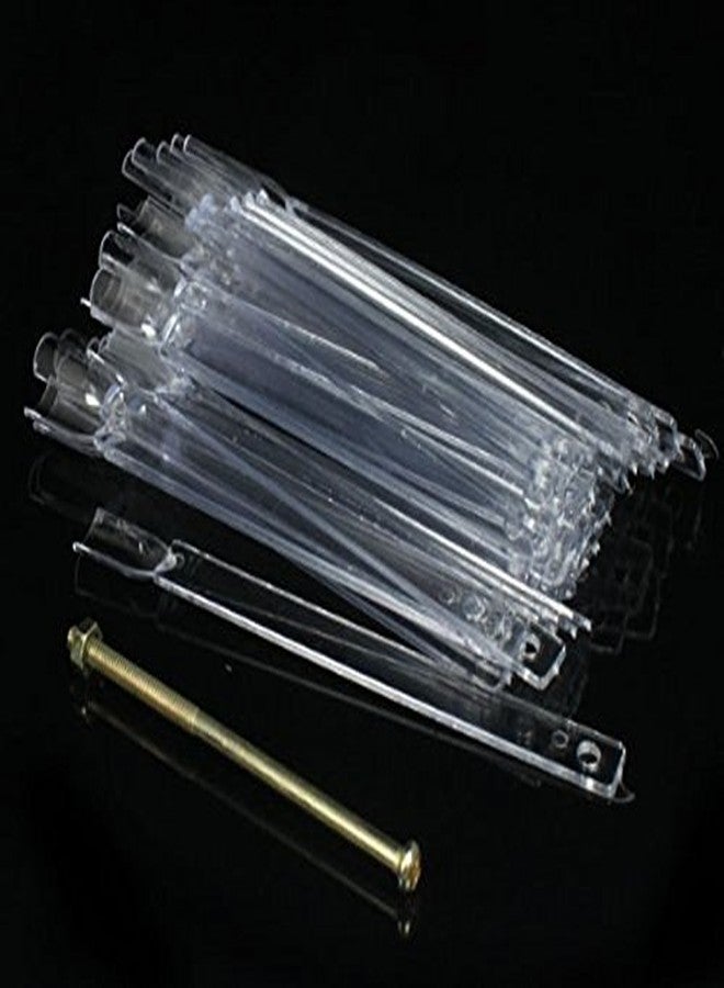 yueton 2 Set Total 100 Tips Transparent Fan-shaped Nail Art Tips Display Polish Board Display Practice Sticks Tool with Metal Screw Split Ring Holder - Image 3