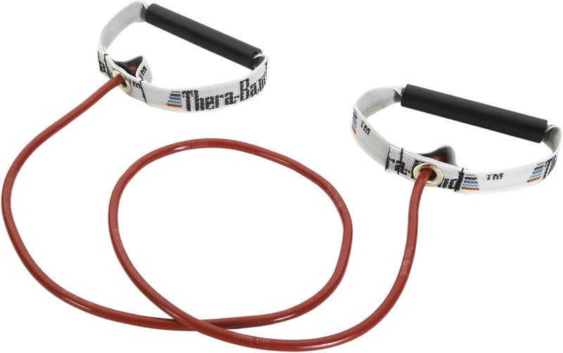 ثيرا باند أنبوب مقاومة من اللاتكس من THERABAND Professional مع مقابض ناعمة للتمارين الرياضية، العلاج الطبيعي، تمارين البيلاتيس، التمارين المنزلية، وإعادة التأهيل، اللون أحمر - Image 1