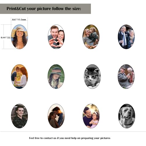 PHOCKSIN Silver Oval Keychains For Women Photo Locket Keychain Cute Oval Locket that holds Pictures Memorial Lockets Gifts on Mothers Day - Image 3