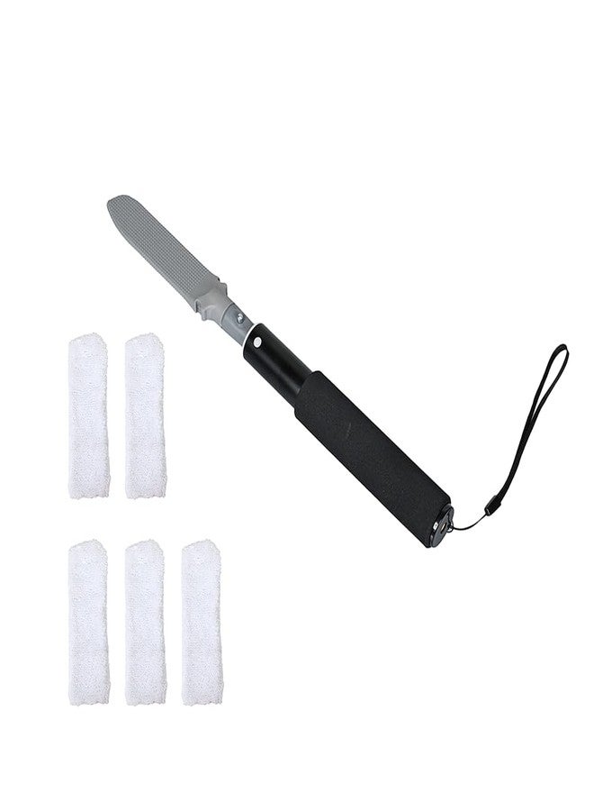 EASACE Toe Cleaning Brush, 13-32 inch Long Handle Foot Scrubber, 4 Reusable Covers, Lotion Applicator for Seniors - Image 2