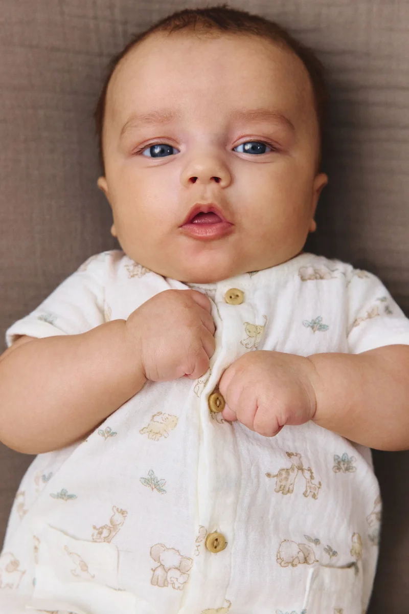 H&M Cotton muslin romper suit