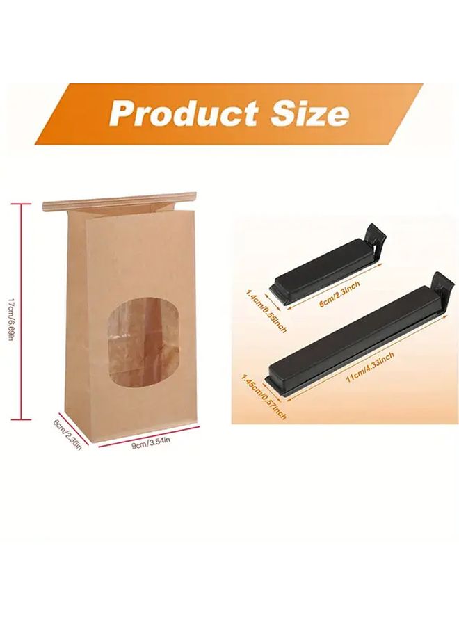 30 Pcs Kraft Bread Bags With Oil Proof Lining And Seal Clips - Image 3