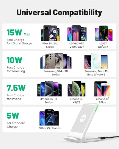 INIU Wireless Charger Station, 15W Fast Wireless Charging Stand for Official and Home Compatible with iPhone 17 16 15 14 13 12 Pro XS Samsung Galaxy S23 S22 S21 Note 20 Google etc - Image 4