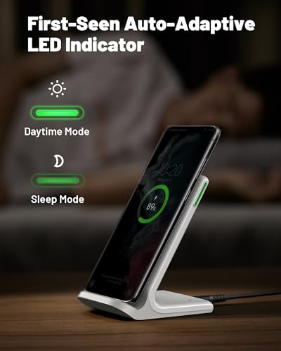 INIU Wireless Charger Station, 15W Fast Wireless Charging Stand for Official and Home Compatible with iPhone 17 16 15 14 13 12 Pro XS Samsung Galaxy S23 S22 S21 Note 20 Google etc - Image 3