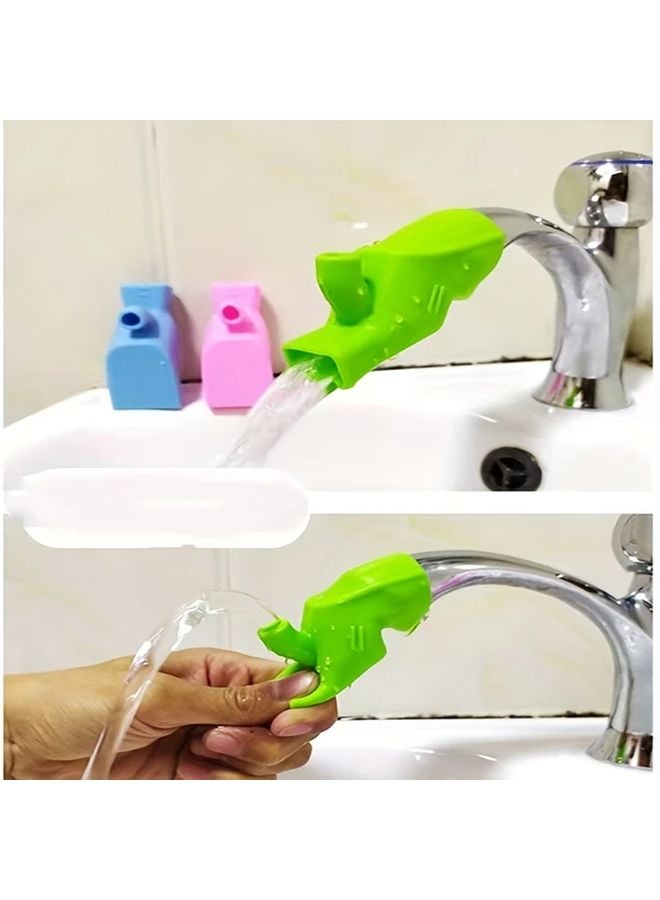 قطعتان صنبور أخضر مزدوج الاستخدام مانع للرش السليكوني مصفاة مياه فوهة - Image 2