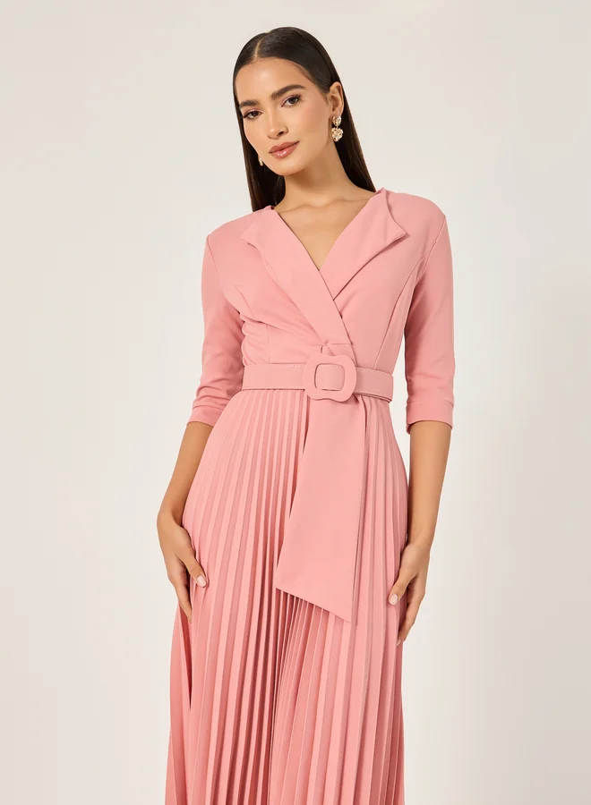 Styli Pleated Blazer Dress