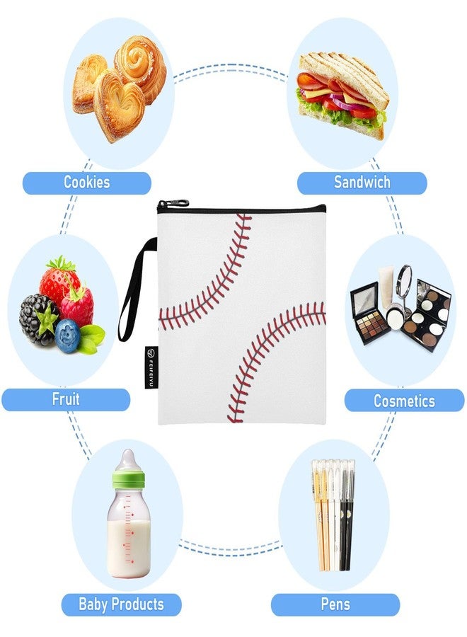 XUWU Reusable Food Storage Bags Baseball 3 Pack Set Lunch Bag Compact Sandwich Snack Bag Small Medium Large for Lunch, Travel & Organization - Image 5