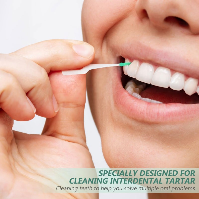 SUPVOX Interdental Brushes Dental Floss Sticks Portable Oral Tooth Clean 160pcs Light Green - Image 5