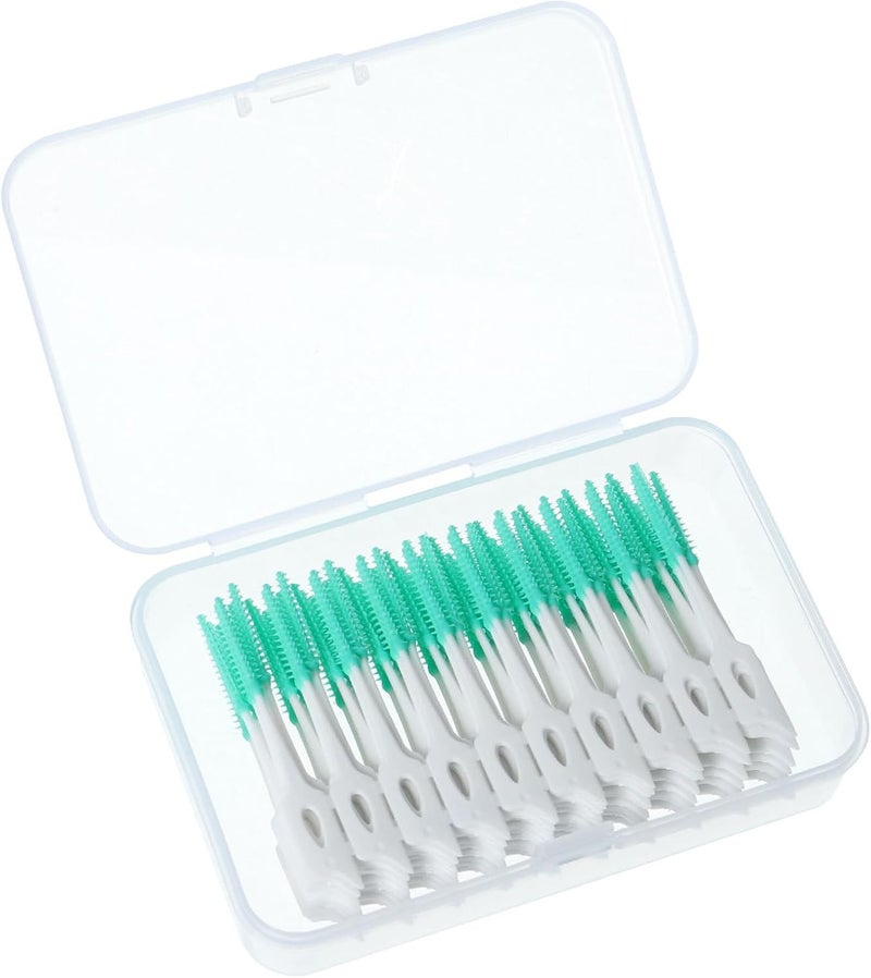 SUPVOX Interdental Brushes Dental Floss Sticks Portable Oral Tooth Clean 160pcs Light Green - Image 1