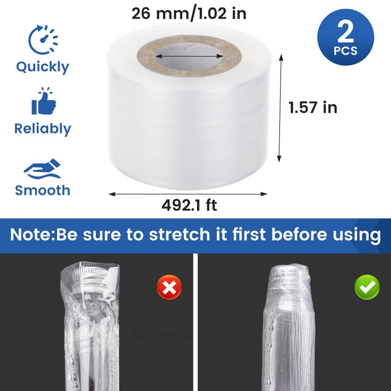 Addveyra Mini Stretch Wrap Film Unheated Shrink Wrap Roll for Bottles/Jars Seal Packing (2 PCS) - Image 5